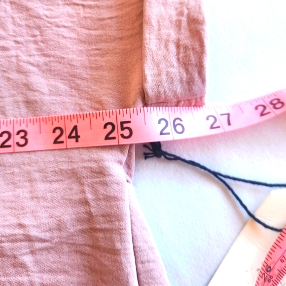 🏷️COTTON BLEU V-neck Rolled Sleeve Babydoll Back Mauve Tee 2X - Picture 5 of 7